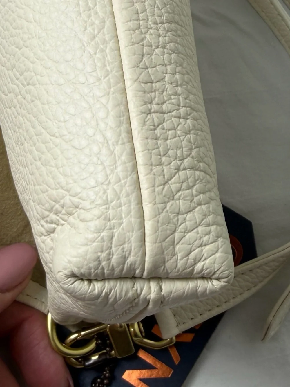ORSYN Kaanapali Crossbody Milk Pebble Leather BNWT Made in USA🇺🇸